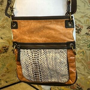 THE SAK LEATHER ANIMAL PRINT LEATHER CROSSBODY BAG